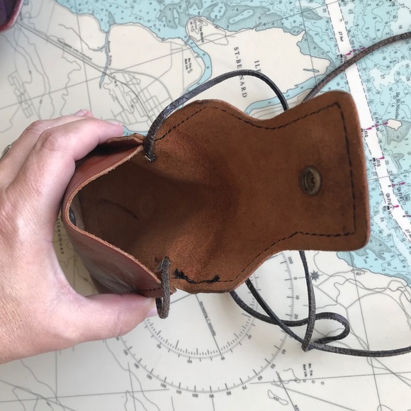 Mini Leather Bag with Tooled Flourish - Picture 5 of 5